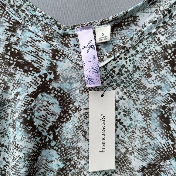 🎉5 for $45🎉 NWT Francescas Alya Top Tank Blouse Shirt Size S Animal Print - Picture 4 of 4